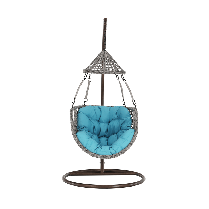 Casa si Gradina - Gradina si terasa - Mobilier exterior - Scaune si sezlonguri gradina - Scaun suspendat, maro / gri-maro / albastru, LUANDA - Infinity.ro
