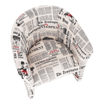 Casa si Gradina - Mobilier - Scaune si fotolii - Fotolii - Fotoliu de club, material textil motiv ziare, CUBA - Infinity.ro