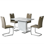 Casa si Gradina - Mobilier - Mese si birouri - Mese bucatarie si dining - Masa dining, alba HG, 120-160x80 cm, IRAKOL - Infinity.ro