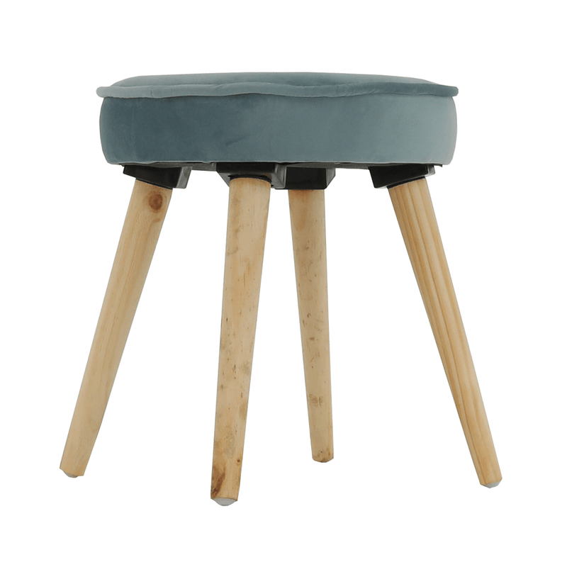 Casa si Gradina - Mobilier - Scaune si fotolii - Tabureti - Taburet, catifea Velvet gri albastrui/pin, MERLE - Infinity.ro