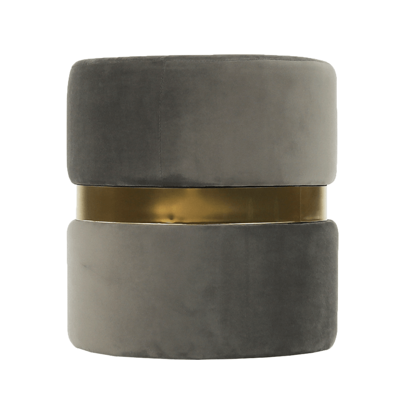 Casa si Gradina - Mobilier - Scaune si fotolii - Tabureti - Taburet, catifea Velvet gri maroniu/vopsea aurie, VIZEL - Infinity.ro