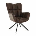 Casa si Gradina - Mobilier - Scaune si fotolii - Fotolii - Scaun de design rotativ, maro tesatura cu efect de piele intoarsa/negru, KOMODO - Infinity.ro