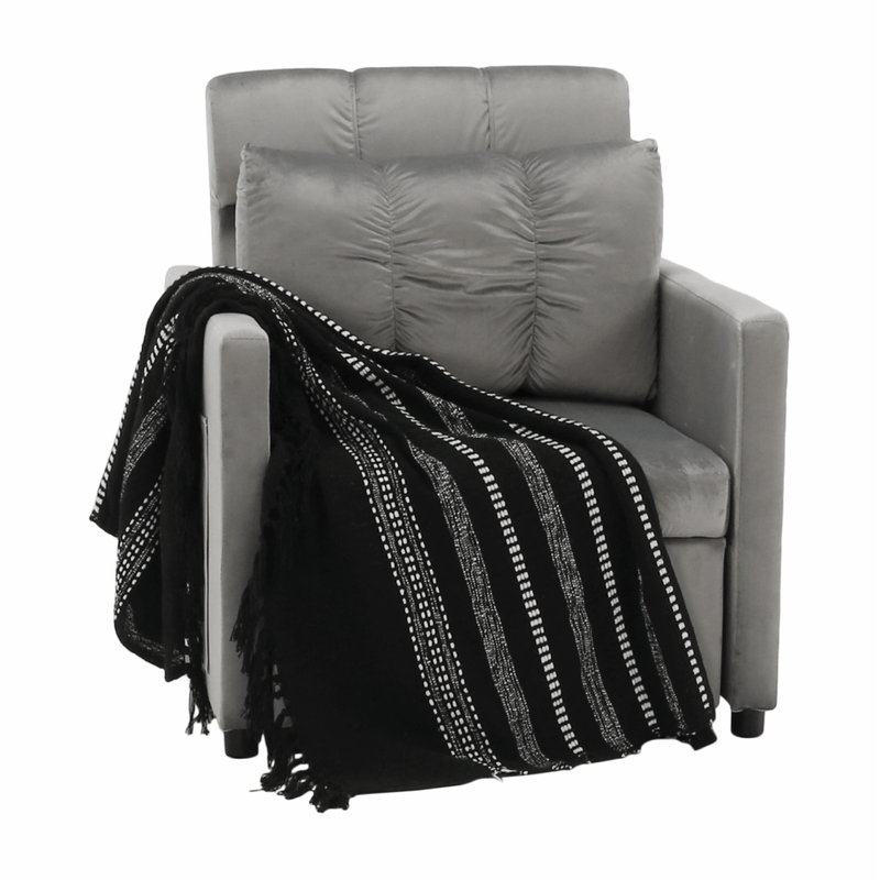 Casa si Gradina - Mobilier - Scaune si fotolii - Fotolii - Fotoliu extensibil, catifea Velvet gri deschis, IGRIM - Infinity.ro