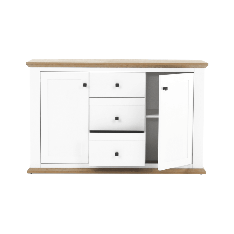 Casa si Gradina - Mobilier - Comode si corpuri - Comode - Scrin MZ11, alb / stejar grand, LEON - Infinity.ro