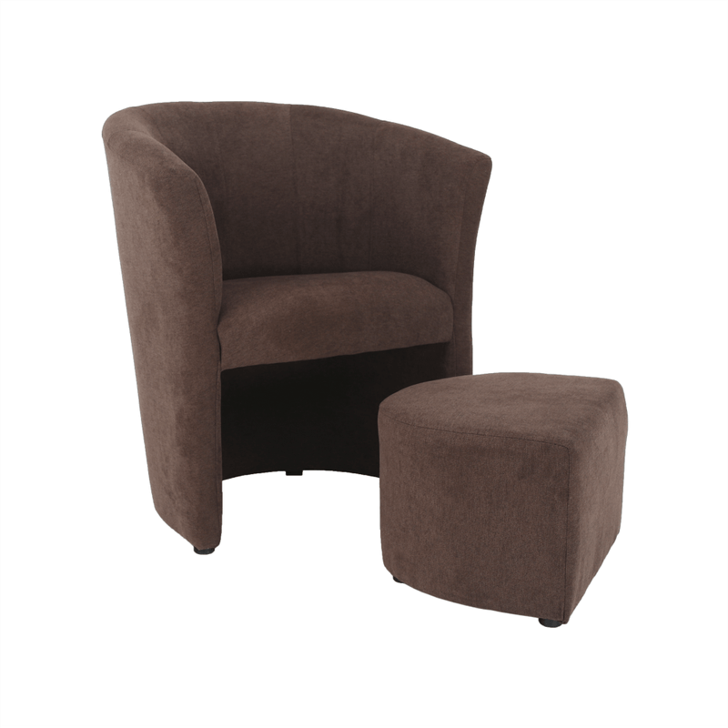 Casa si Gradina/Mobilier/Scaune si fotolii/Fotolii - Fotoliu de club cu taburet, maro, ROSE - Infinity.ro