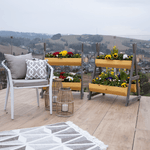 Casa si Gradina - Gradinarit si plante - Plante si ghivece - Ghivece si suporturi - Suport pentru flori din lemn, natural / gri, BERON - Infinity.ro