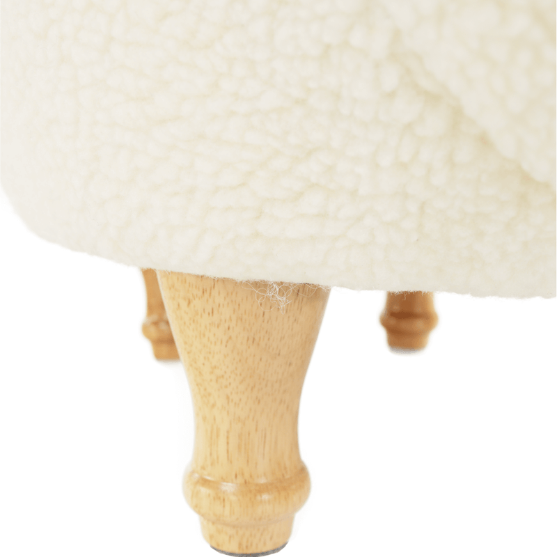 Casa si Gradina - Mobilier - Scaune si fotolii - Tabureti - Taburet in forma de miel, alb/natural, VISALI - Infinity.ro