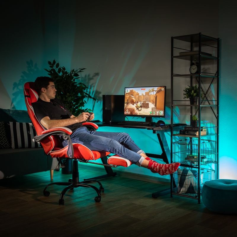 Casa si Gradina - Mobilier - Scaune si fotolii - Fotolii - Fotoliu birou/gaming, negru/alb/rosu, OZGE NEW - Infinity.ro