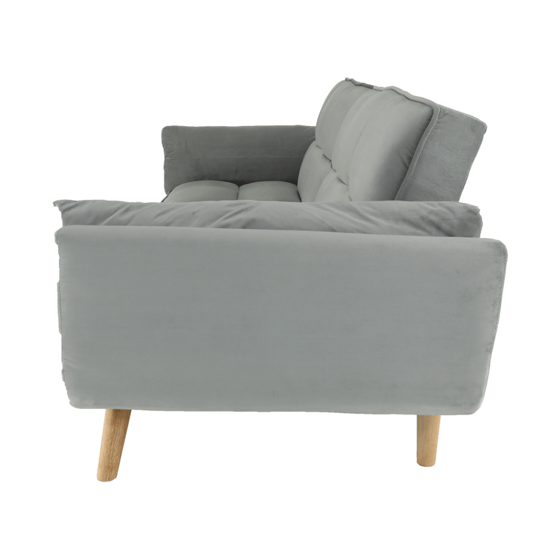Casa si Gradina - Mobilier - Canapele si coltare - Coltare - Coltar extensibil, catifea gri deschis / fag, KAPRERA NEW - Infinity.ro