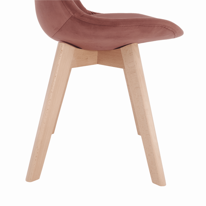Casa si Gradina - Mobilier - Scaune si fotolii - Scaune - Scaun, catifea Velvet roz/lemn fag, LORITA - Infinity.ro