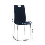 Casa si Gradina - Mobilier - Scaune si fotolii - Scaune - Scaun de masa, tesatura albastra din catifea / crom, OLIVA NEW - Infinity.ro