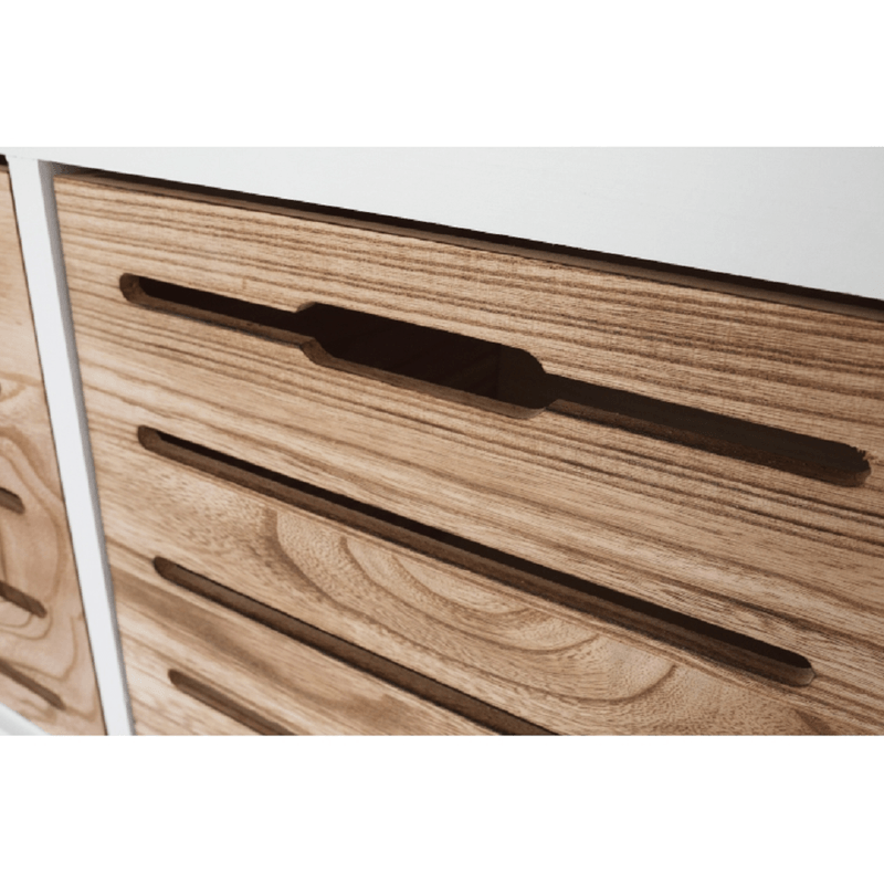 Casa si Gradina - Mobilier - Organizare si depozitare - Bancute - Banca cu 3 sertare, alb/miere, TEDRA NEW - Infinity.ro