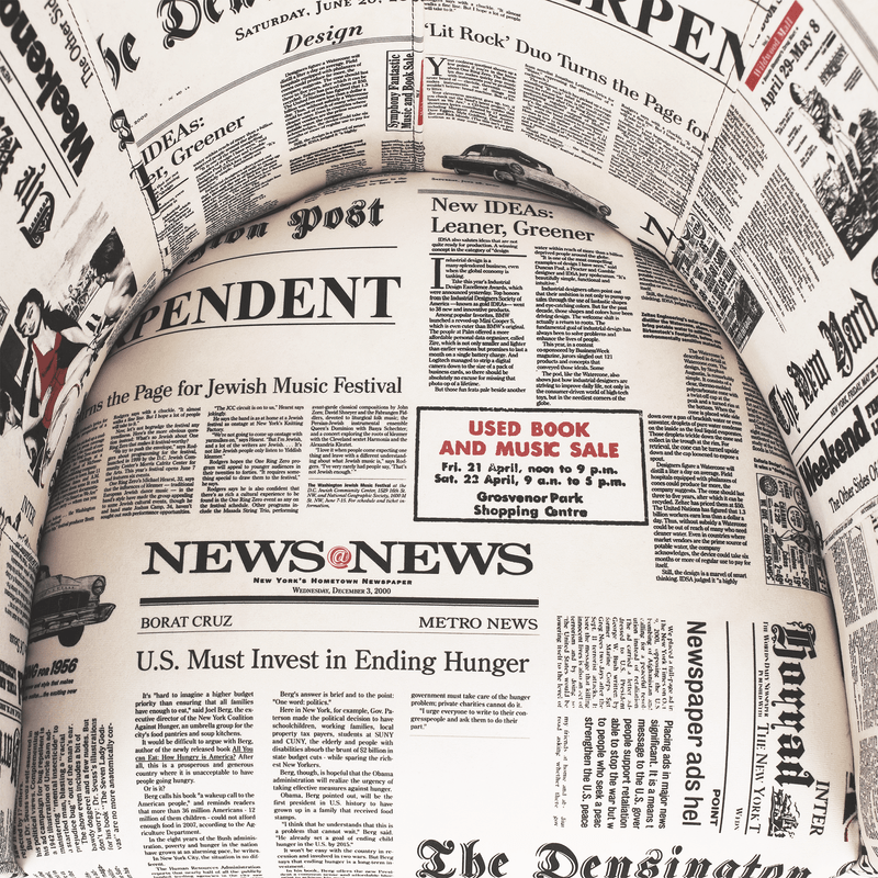 Casa si Gradina - Mobilier - Scaune si fotolii - Fotolii - Fotoliu de club, material textil motiv ziare, CUBA - Infinity.ro