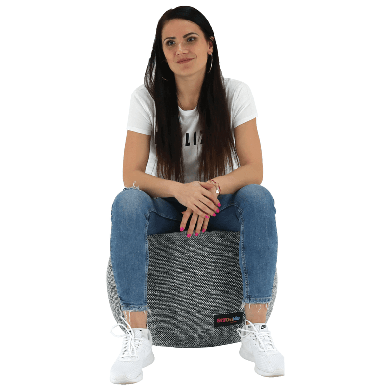 Casa si Gradina - Mobilier - Scaune si fotolii - Fotolii - Husa-puf de ezut,, negru/alb, HANORD - Infinity.ro