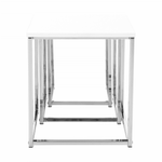 Casa si Gradina - Mobilier - Mese si birouri - Masute de cafea - Set 3 masute de cafea, alb mat/crom, MAGNO TYP 3 - Infinity.ro