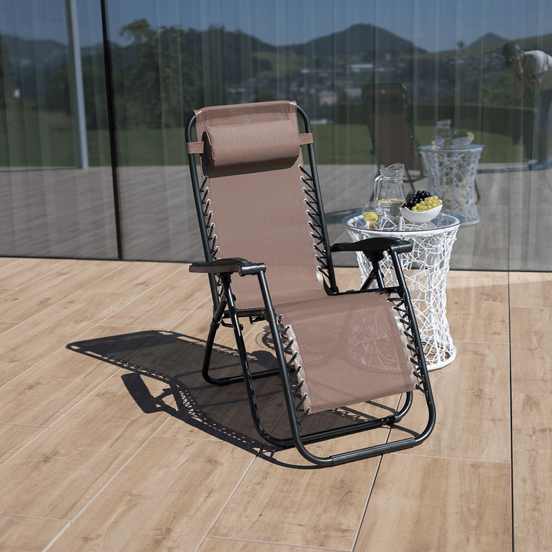 Casa si Gradina - Gradina si terasa - Mobilier exterior - Scaune si sezlonguri gradina - Sezlong de gradina reglabil, maro deschis, GERALD - Infinity.ro