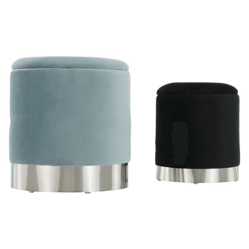 Casa si Gradina - Mobilier - Scaune si fotolii - Tabureti - Set doua taburete, gri/crom argintiu si negru/crom argintiu, AIGUL SET - Infinity.ro