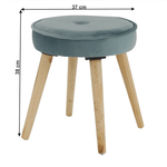 Casa si Gradina - Mobilier - Scaune si fotolii - Tabureti - Taburet, catifea Velvet gri albastrui/pin, MERLE - Infinity.ro