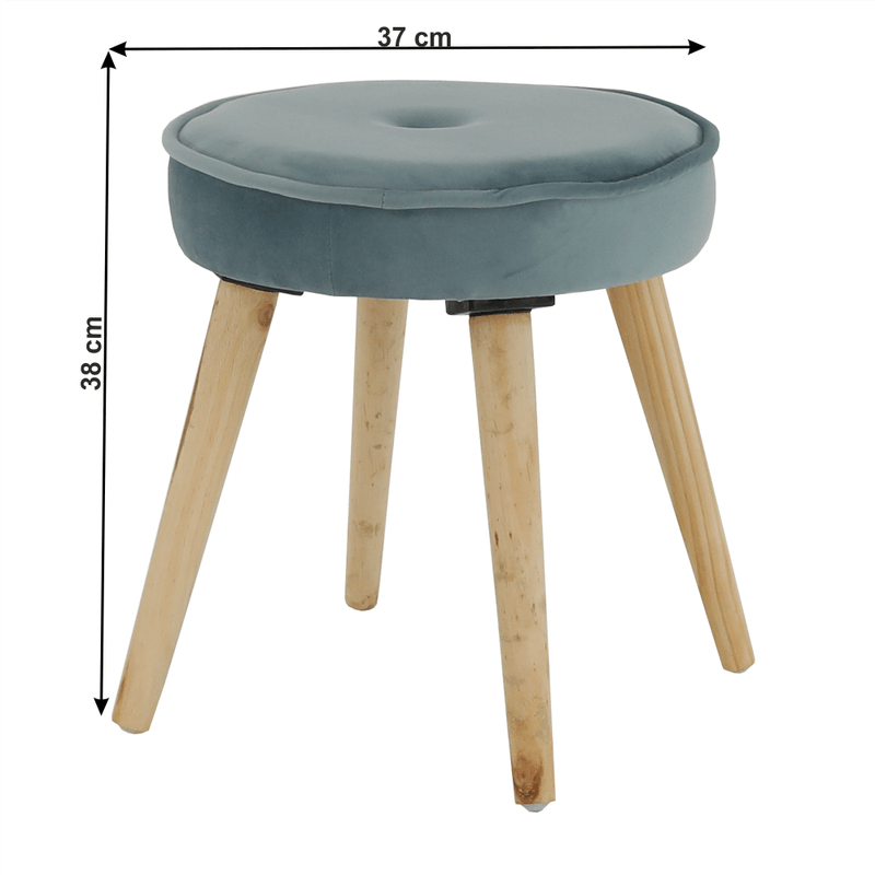 Casa si Gradina - Mobilier - Scaune si fotolii - Tabureti - Taburet, catifea Velvet gri albastrui/pin, MERLE - Infinity.ro