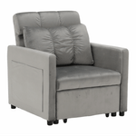 Casa si Gradina - Mobilier - Scaune si fotolii - Fotolii - Fotoliu extensibil, catifea Velvet gri deschis, IGRIM - Infinity.ro