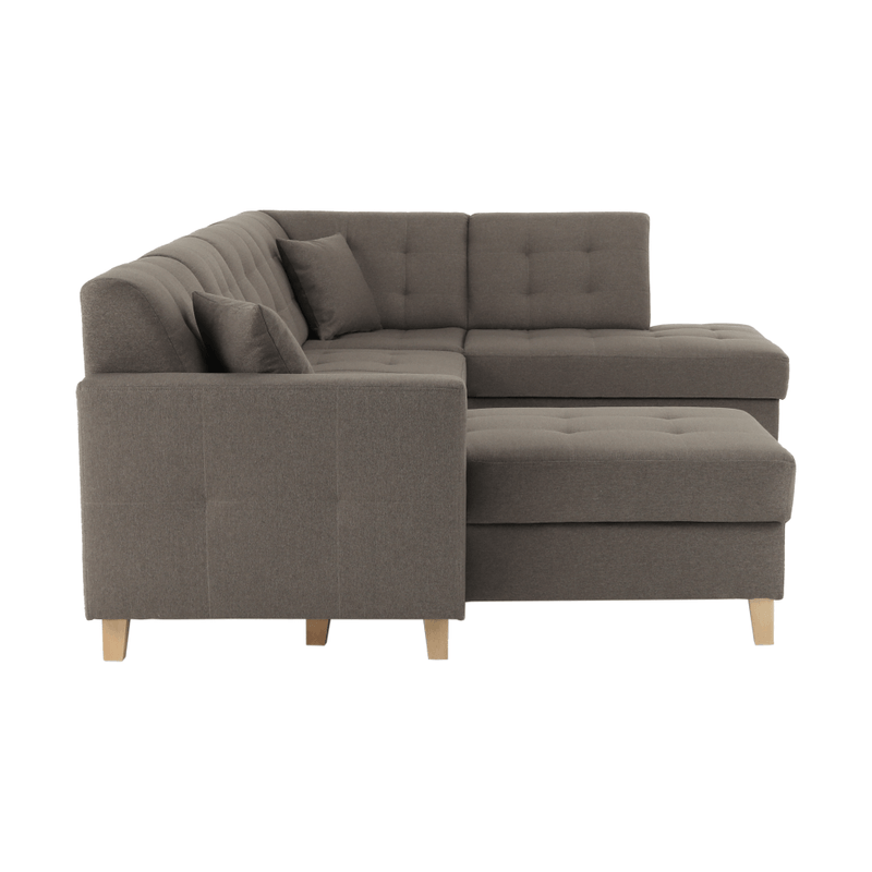 Casa si Gradina - Mobilier - Canapele si coltare - Coltare - Coltar, material textil gri maroniu TAUPE, model stanga, BRIDGET - Infinity.ro