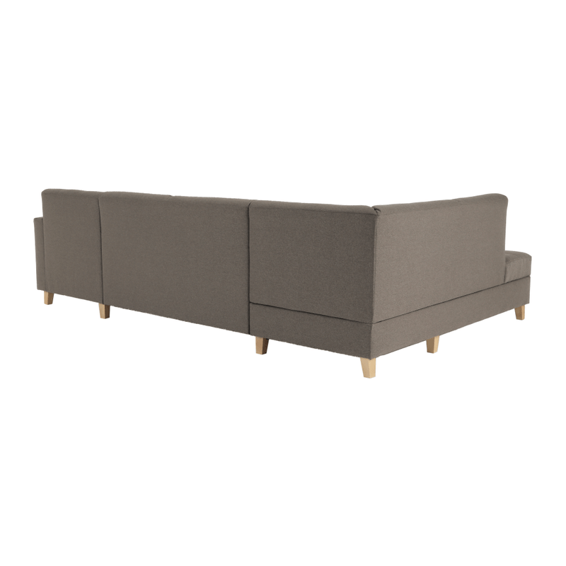 Casa si Gradina - Mobilier - Canapele si coltare - Coltare - Coltar, material textil gri maroniu TAUPE, model dreapta, BRIDGET - Infinity.ro