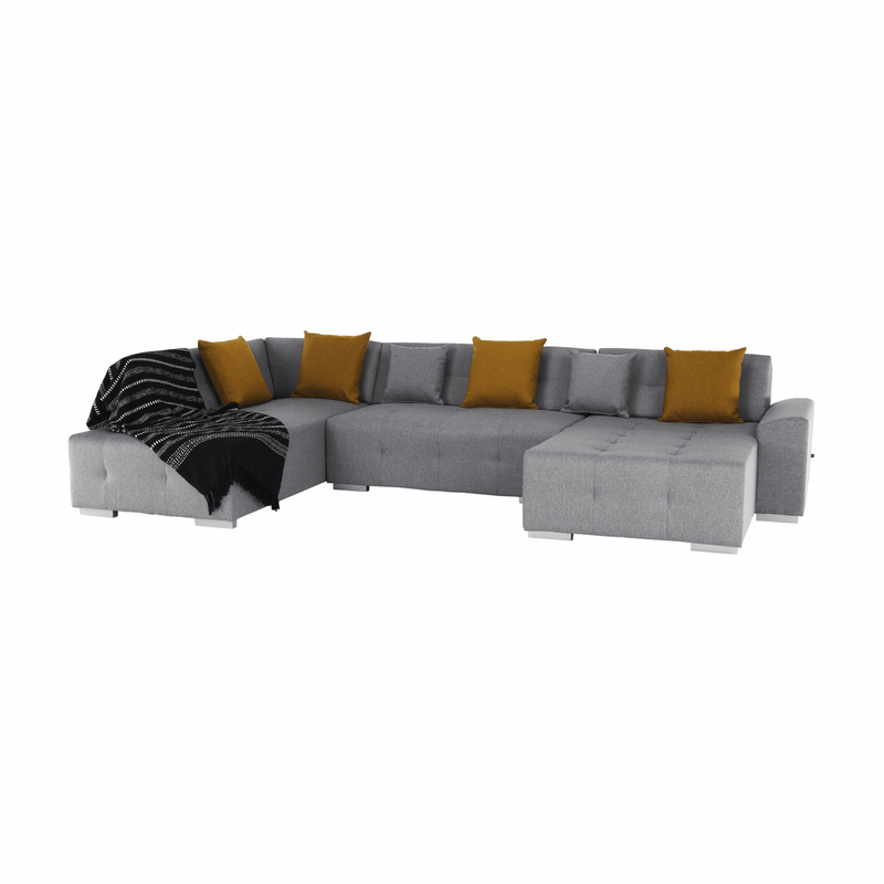 Casa si Gradina - Mobilier - Canapele si coltare - Canapele - Canapea, gri/mustar, model stanga, BELLIS U - Infinity.ro