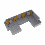 Casa si Gradina - Mobilier - Canapele si coltare - Canapele - Canapea, gri/mustar, model dreapta, BELLIS U - Infinity.ro