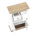 Casa si Gradina - Mobilier - Comode si corpuri - Comode - Scrin de bar MZ8, alb / stejar grand, LEON - Infinity.ro