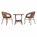 Casa si Gradina - Gradina si terasa - Mobilier exterior - Seturi mobila gradina - Set de gradina din rattan, 1+2, maro, JARUB - Infinity.ro