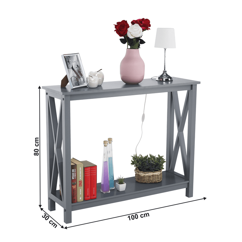 Casa si Gradina - Mobilier - Mese si birouri - Masute de cafea - Masuta tip consola, gri inchis, SONET - Infinity.ro