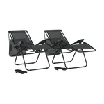 Casa si Gradina - Gradina si terasa - Mobilier exterior - Scaune si sezlonguri gradina - Set de 2 scaune reglabile de gradina, gri, KASPIAN - Infinity.ro