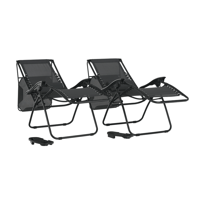 Casa si Gradina - Gradina si terasa - Mobilier exterior - Scaune si sezlonguri gradina - Set de 2 scaune reglabile de gradina, gri, KASPIAN - Infinity.ro