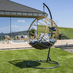 Casa si Gradina - Gradina si terasa - Mobilier exterior - Scaune si sezlonguri gradina - Scaun suspendat, natural / negru / gri, GABE - Infinity.ro