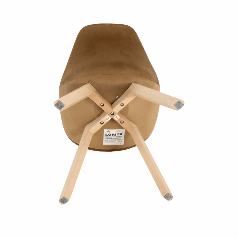 Casa si Gradina - Mobilier - Scaune si fotolii - Scaune - Scaun, catifea Velvet maro/lemn fag, LORITA - Infinity.ro