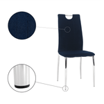 Casa si Gradina - Mobilier - Scaune si fotolii - Scaune - Scaun de masa, tesatura albastra din catifea / crom, OLIVA NEW - Infinity.ro
