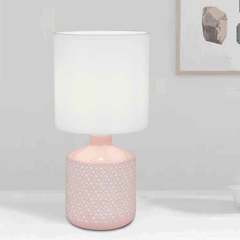 Casa si Gradina - Corpuri si surse de iluminat - Veioze si lampi - Veioze - Lampa de masa, alba / roz, OFRED - Infinity.ro