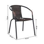 Casa si Gradina - Gradina si terasa - Mobilier exterior - Scaune si sezlonguri gradina - Scaun stivuibil, rachita sintetica maro/metal negru, DOREN - Infinity.ro