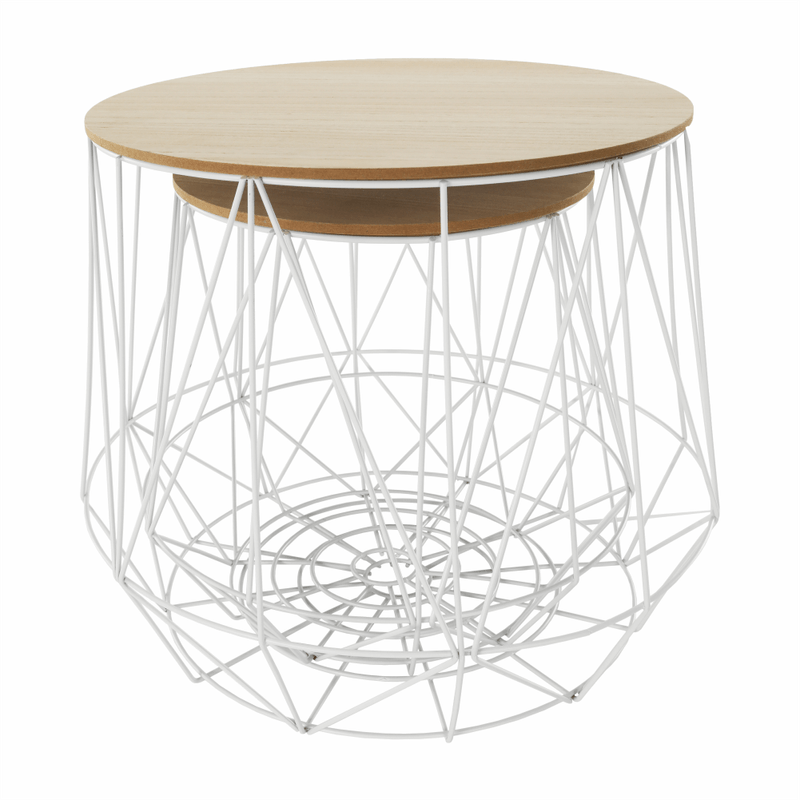 Casa si Gradina - Mobilier - Mese si birouri - Masute de cafea - Set masute auxiliare, natural/alb, DALUX - Infinity.ro