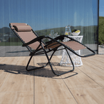 Casa si Gradina - Gradina si terasa - Mobilier exterior - Scaune si sezlonguri gradina - Sezlong de gradina reglabil, maro deschis, GERALD - Infinity.ro