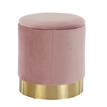 Casa si Gradina - Mobilier - Scaune si fotolii - Tabureti - Taburet, catifea Velvet roz/crom auriu, ANIZA - Infinity.ro
