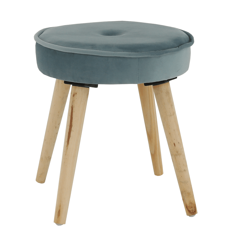 Casa si Gradina - Mobilier - Scaune si fotolii - Tabureti - Taburet, catifea Velvet gri albastrui/pin, MERLE - Infinity.ro