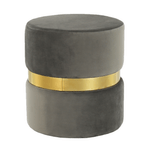 Casa si Gradina - Mobilier - Scaune si fotolii - Tabureti - Taburet, catifea Velvet gri maroniu/vopsea aurie, VIZEL - Infinity.ro