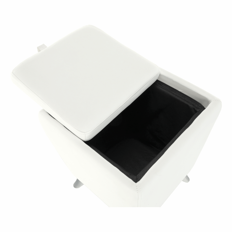 Casa si Gradina - Mobilier - Scaune si fotolii - Tabureti - Taburet, piele ecologica alba/picioare cromate, DARS NEW - Infinity.ro