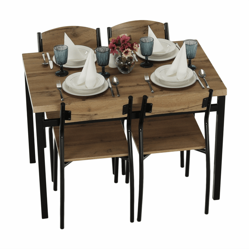 Casa si Gradina - Mobilier - Seturi de mobilier - Seturi mese si scaune - Set de luat masa 1 + 4, stejar artizanal, AMANDA - Infinity.ro