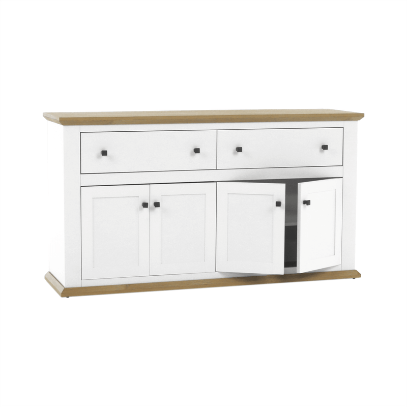 Casa si Gradina - Mobilier - Comode si corpuri - Comode - Scrin MZ10, alb / stejar grand, LEON - Infinity.ro