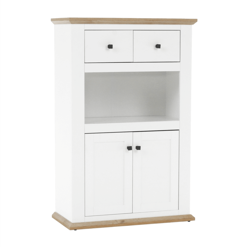 Casa si Gradina - Mobilier - Comode si corpuri - Comode - Scrin de bar MZ8, alb / stejar grand, LEON - Infinity.ro