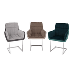Casa si Gradina - Mobilier - Scaune si fotolii - Scaune - Scaun bucatarie, catifea Velvet gri/material textil, CHIMENA - Infinity.ro