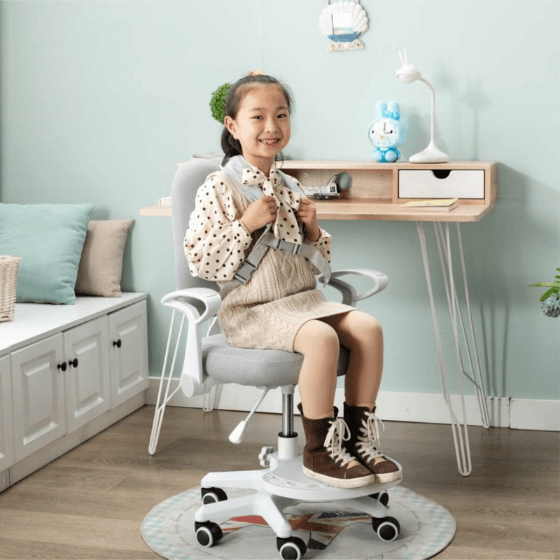 Casa si Gradina - Mobilier - Scaune si fotolii - Scaune - Scaun reglabil cu suport pentru picioare si curele, gri/alb, ANAIS - Infinity.ro