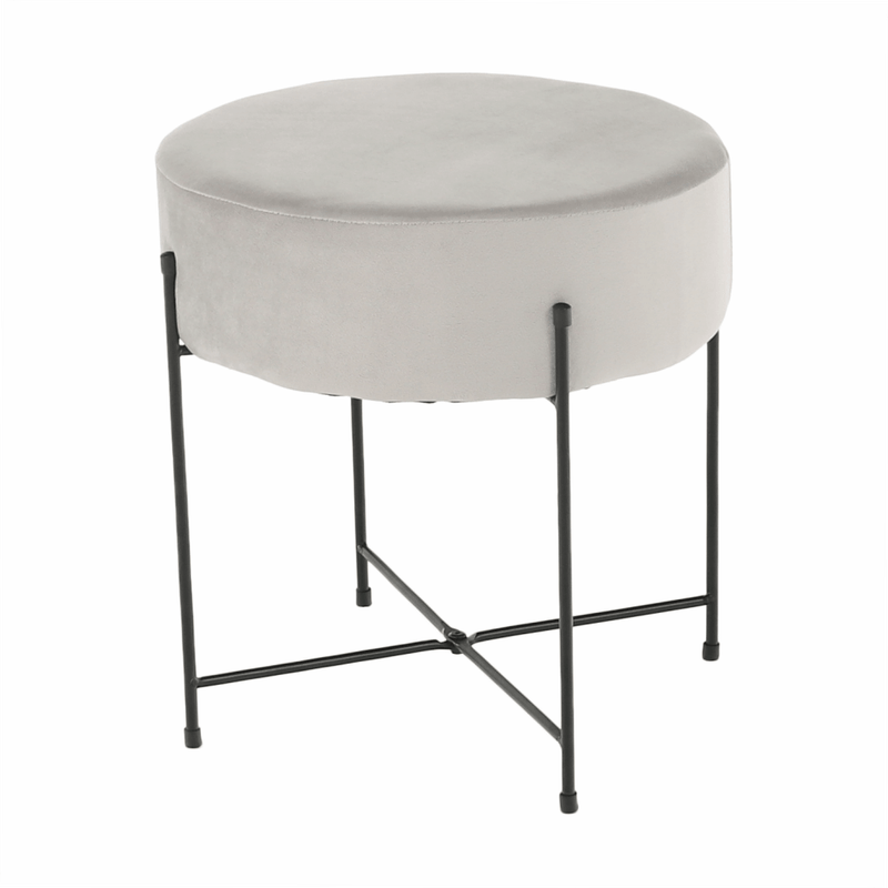 Casa si Gradina - Mobilier - Scaune si fotolii - Tabureti - Taburet, catifea Velvet gri/negru, MARIME - Infinity.ro